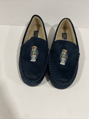 Polo Ralph Lauren Faux Fur DEZI Bear Moccasin Slip On Shoes Slippers Men’s 11M - Picture 2 of 6