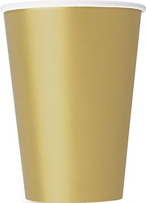 Unique Party oz 10 Disposable Drinkware Perfect Metal Gold 12 Functional Solid