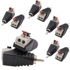 exgoofit 10-Pack Speaker Wire Cable to Audio Male 45mm x 15mm x 20mm, Black