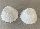 Vintage Pair Lot of 2 Indiana Milk Glass Wild Rose Custard Cups Berry Bowls EUC