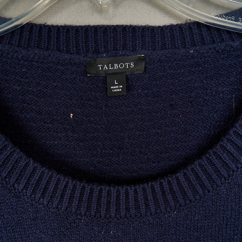 Suéter Talbots Mujer L Azul Navidad Pueblo Snow Mountain Mezcla Algodón Foto 2 de 4