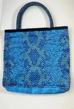 IPA NIMA HANOI HANDMADE Snakeskin Pattern BEADED HAND BAG. One Of A kind Rare