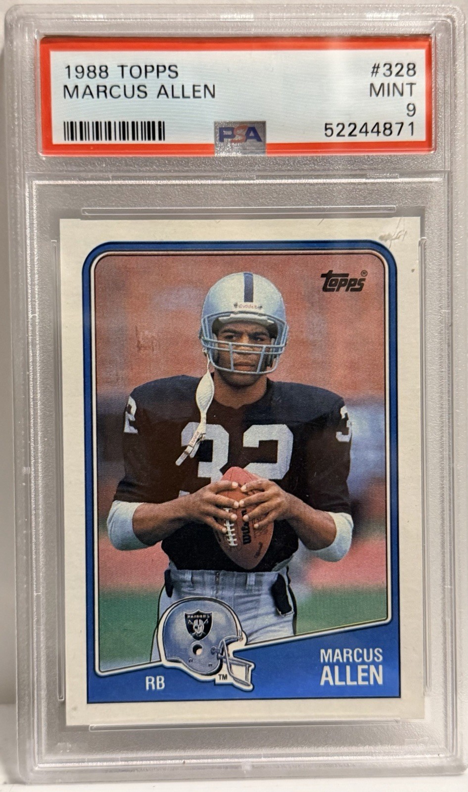 1988 Topps Marcus Allen #328 PSA 9 -Raiders 🏴‍☠️🏴‍☠️🏴‍☠️