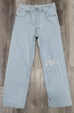 Levis Ribcage Straight Ankle 30 Light Wash Stretch Button Fly High Rise