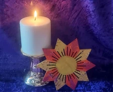 OOAK Hand Painted Glorious Sun Altar Piece. Witchcraft.