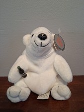 Vintage COCA COLA Polar Bear Plush Toy Bean Bag w/Bottle 1997 w/tags
