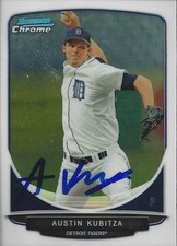 Austin Kubitza Detroit Tigers 2013 Bowman Chrome Signed Card 