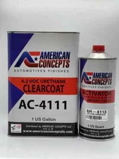 HIGH QUALITY AUTOMOTIVE URETHANE CLEARCOAT KIT AC-4111 4:1 GALLON w/ HARDENER 