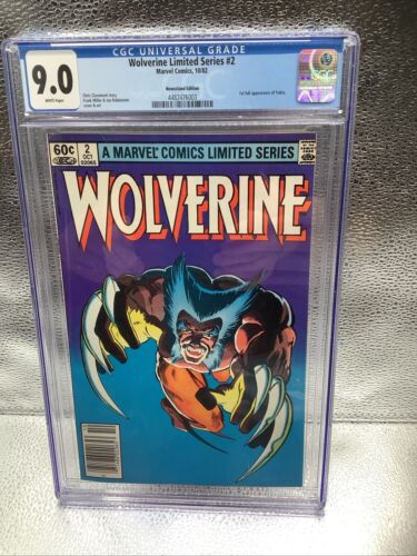 WOLVERINE LIMITED SERIES #2 CGC 9.0 NEWSSTAND WHITE PAGES COMIC BOOK 1982