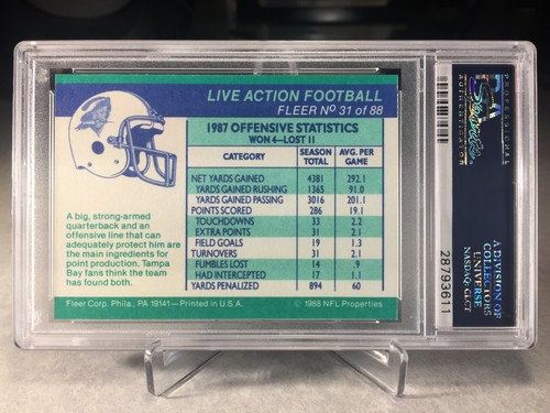 1988 Fleer Team Action Tampa Bay Buccaneers On Offense #31 - PSA 9 - POP 1 - Picture 3 of 3