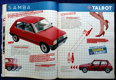Talbot Samba LS GL, originale Werbung aus 1982  Großformat