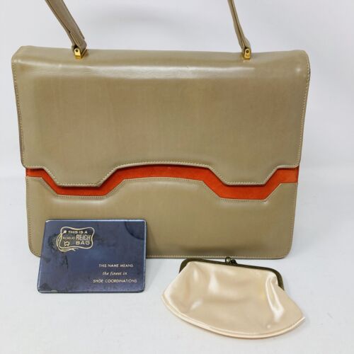 Nicholas Reich Women Vintage Beige Handbag Purse … - image 1