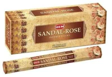 HEM Sandal Rose Incense Sticks  Agarbatti Pack of 6X20g Each Pack 120 Contains