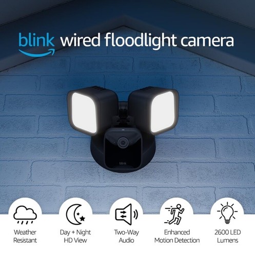 Blink Wired Floodlight Camera 1080p Smart security camera,2600 lumens black - Picture 2 of 7