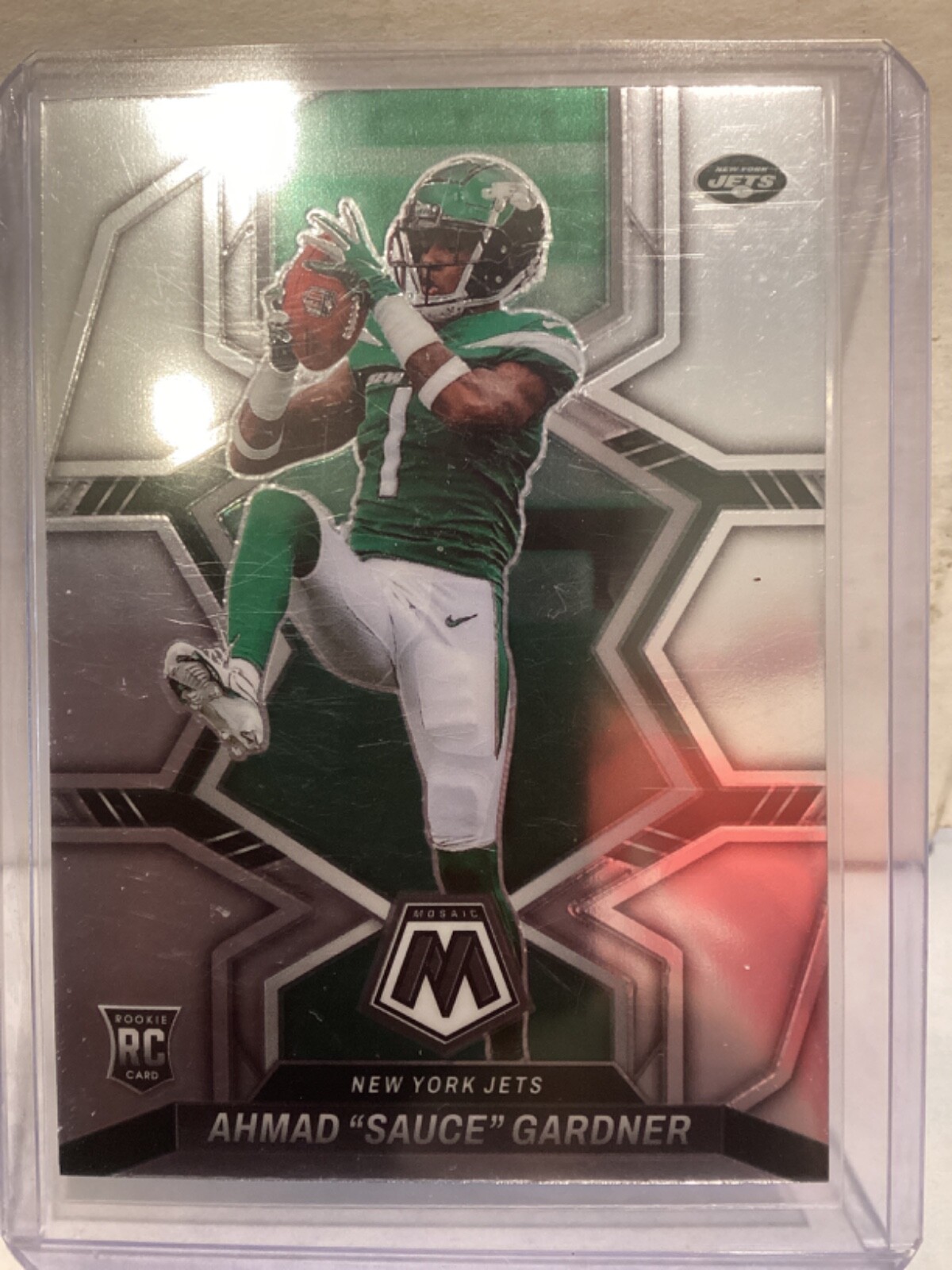 Ahmad Sauce Gardner 2022 Panini Mosaic Silver Prizm Rookie RC #335 Jets