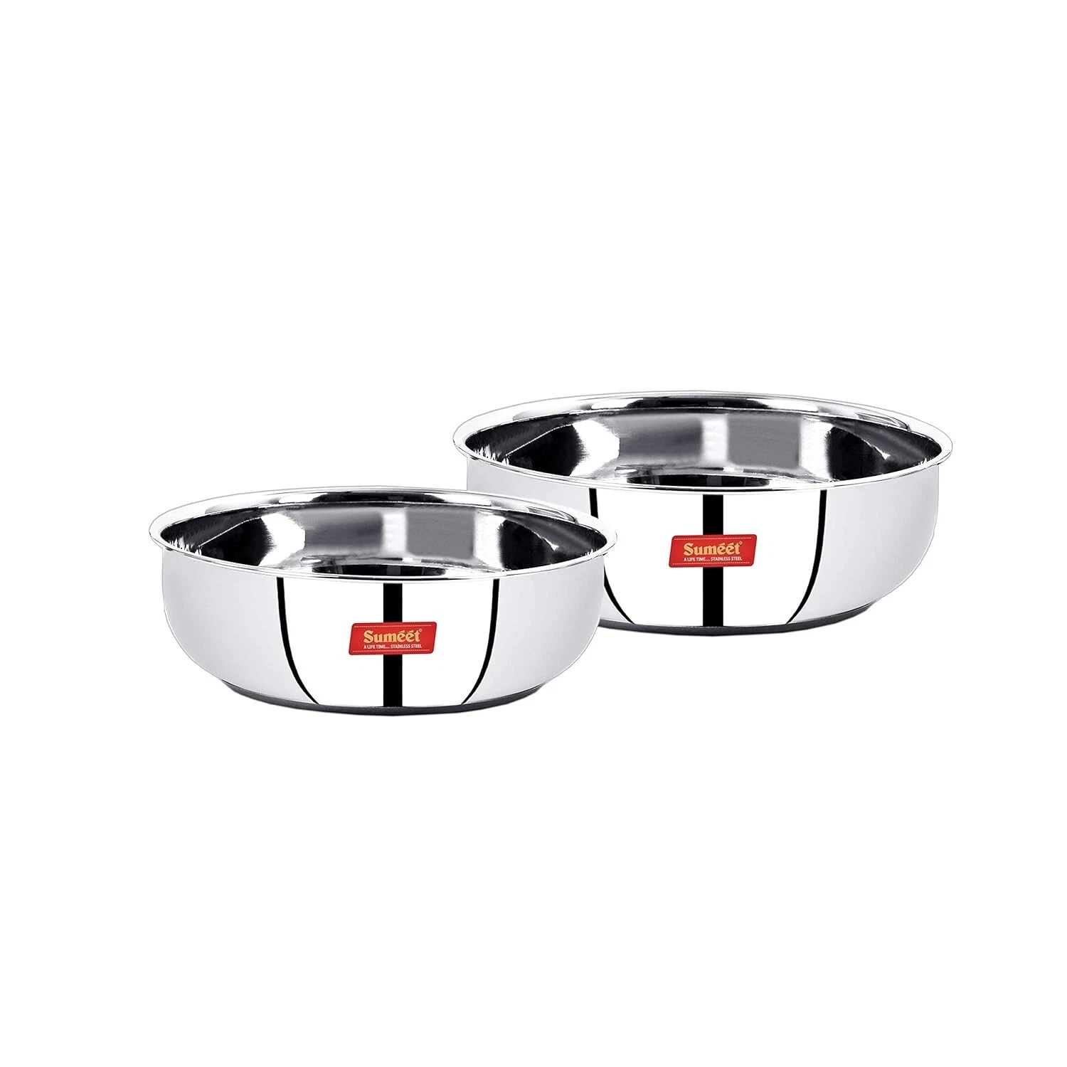 Stainless Steel Mixing Bowl Tasra Induction Base - Set of 2 pcs 1.9, 2.3 Liter.