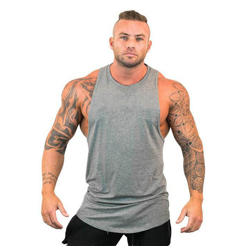 Men's Gym Workout Tank Tops Muscle Tee Stringer Bodybuilding Sleeveless T-Shirts - Picture 23 of 32