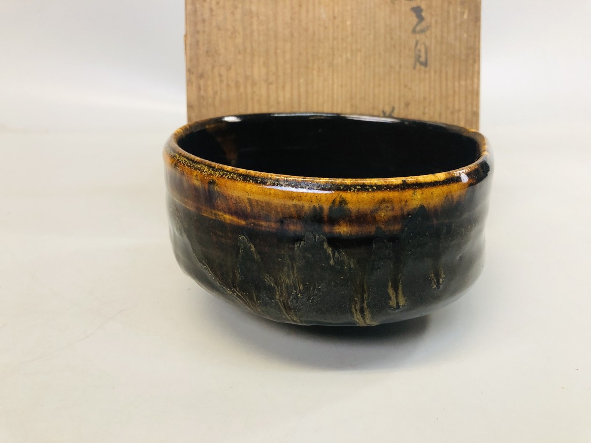 wan♡wan② Y7232 CHAWAN Seto-ware bowl signed box Japan antique tea ceremony