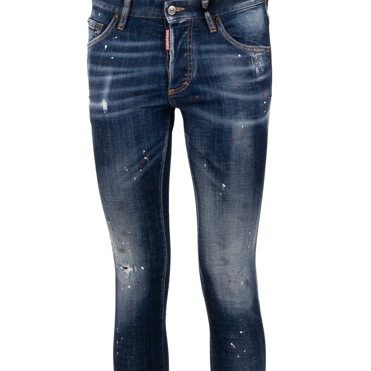 DSQUARED2 Distressed SKINNY DAN JEAN Maple Logo Color Jeans