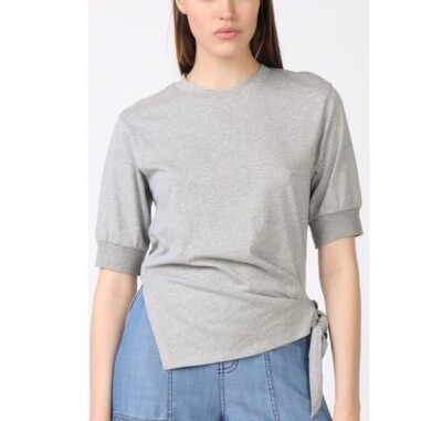 Current Air Short Sleeve Side Tee Crew Neck Tee Grey Medium
