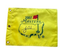 2001 Masters Souvenir Flag w/Tiger Woods PGA 2024 US Open "Tiger Slam"