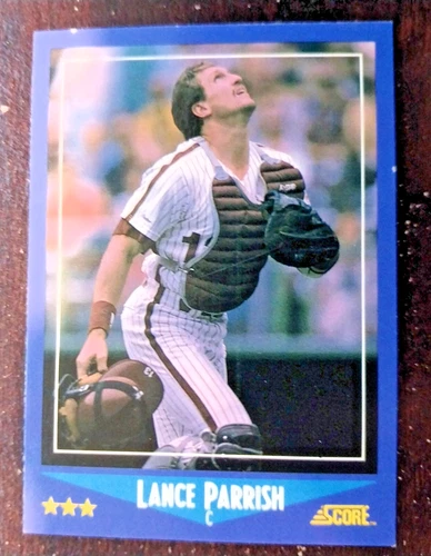 1988 Score  #131  Lance Parrish  Catcher Phillies  FREE ship SEE photos for dots
