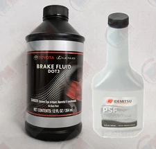 GENUINE DOT 3 Brake Fluid + Idemitsu Power Steering Fluid for Lexus and Toyota