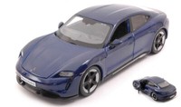 Burago 1/24 Porsche Taycan Turbo S Blau Modellbau Statisches Modell Diecast