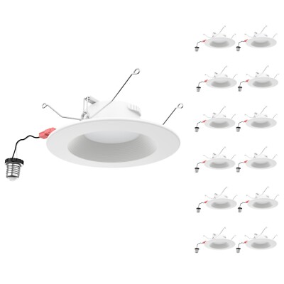 LED Downlight 15W 1050Lm Adj CCT 2700K-3K-3500K-4K-5K 6inch Triac Dimmable 12Pcs