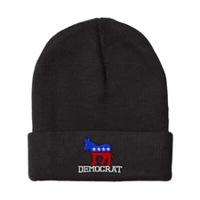 Beanies for Men Democrat Embroidery Flags Winter Hats Women Acrylic Skull Cap