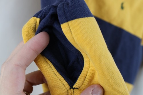 Vintage 90s Ralph Lauren Toddler 4T Faded Striped Rugby Hoodie Sweatshirt - Picture 7 of 15