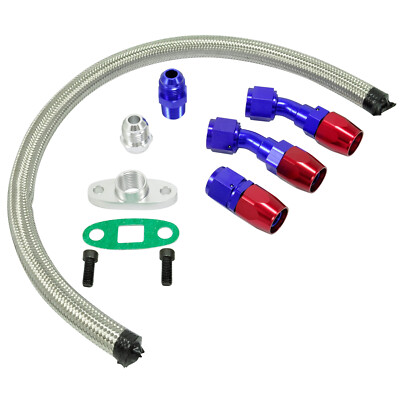Öl Rücklauf Leitung Set Adapter Turbolader Flansch T3 T4 Garrett GT40 GT42 GT45