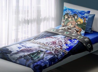 Bettwäsche Attack on Titan - Anime Decke 135 x 200 cm Kissen 80 x 80