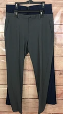 Greg Norman & Perry Ellis Men 36/32 Dress Pants Navy Blue & Gray Flat Front