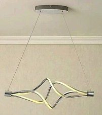 Vortex Chrome LED Spiral Pendant CHROME Energy Saving Ceiling Light NEW FREEPOST