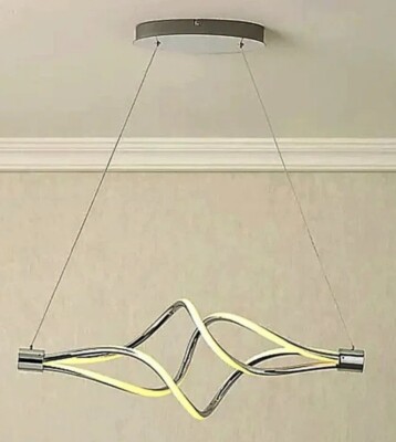 Vortex Chrome LED Spiral Pendant CHROME Energy Saving Ceiling Light NEW ...