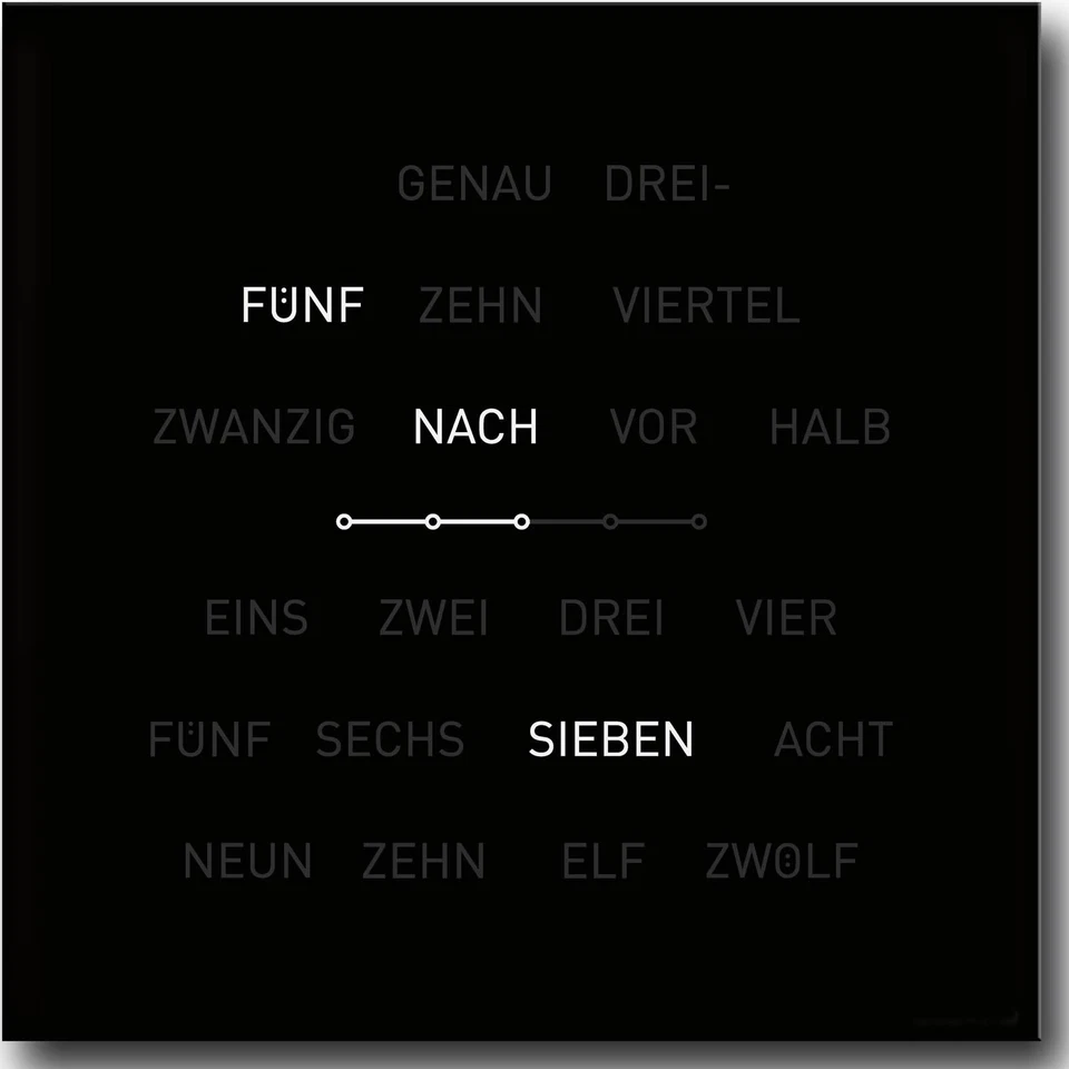 Wortuhr LISA - Anthrazit Metallic - orig. Kellys Finest - Uhr mit Worten - Bild 3 von 4