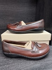 NEW Clarks Brown Multi Leather Ashland Bubble Comfort Loafer US 6.5 XWIDE