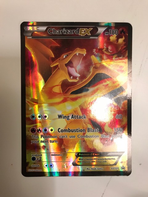 Charizard EX XY121 Red-Blue Black Star FULL ART Promo EX-NEAR MINT