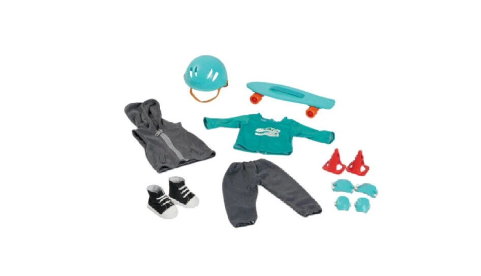 My Life As 10-Piece Skateboard Play Set Outfit for 18” Dolls Gray Ages 5+ - Image 3 of 4