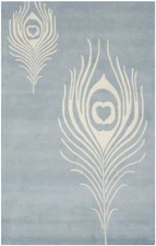 Light Blue / Ivory Safavieh Soho Wool Area Rug SOH704B
