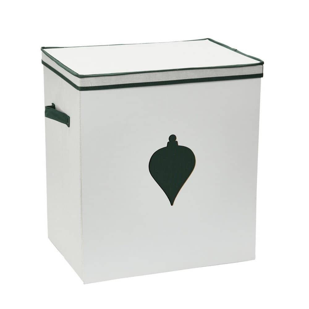 Green 48-Pocket Seasonal Ornament Storage Box