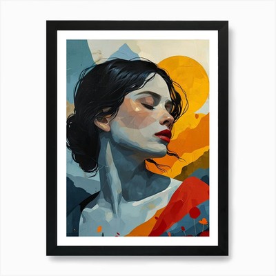 Frauengesicht 1 Kunstdruck gerahmt Wandbild Poster Leinwanddruck Bild
