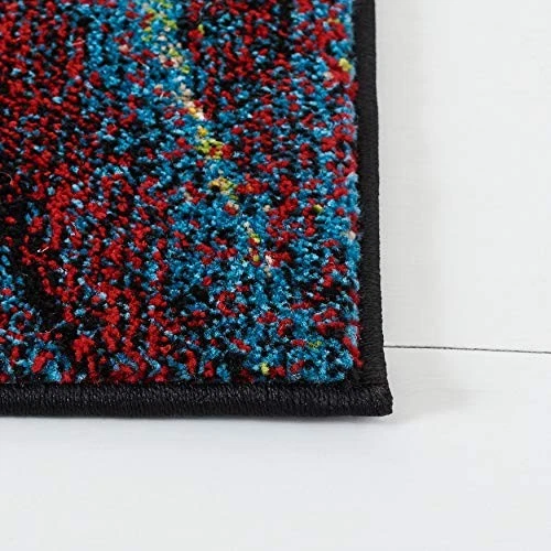 Area Rug 8x10 - Glacier Collection - Large - Red & Green, Modern Abstract - Image 2 of 4