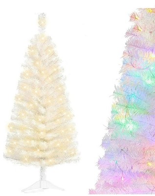 DEWUR Pre-Lit Artificial Christmas Tree 4 Feet White