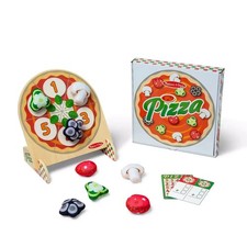 Melissa  Doug Wooden Double-Sided Pizza Topping Toss Games Toy 14-Piece