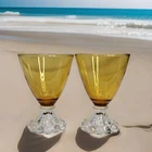 Vintage Anchor Hocking Amber Boopie Liquor Cocktail Glass Cup 3.75" High Barware