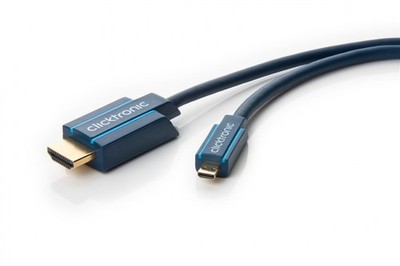Clicktronic  HDMI -auf-Micro-HDMI -Adapterkabel 4K/30 Hz, 10,2 Gbit/s, 2 m