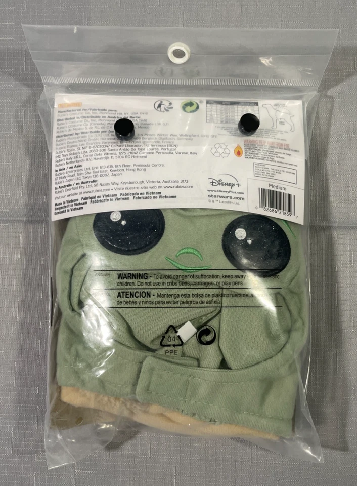 Star Wars Mandalorian El Niño Grogu Mascota Disfraz Camisa Mediana y Tocado Foto 3 de 4