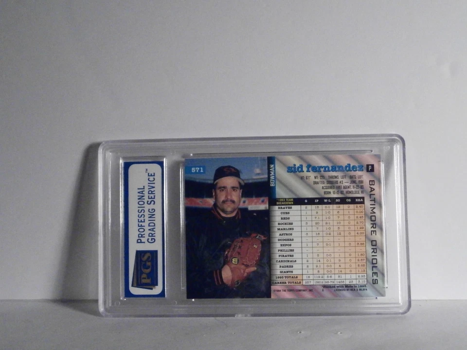 1994 BOWMAN CARD#571 SID FERNANDEZ-[P]-BALTIMORE ORIOLES-[G-9] - Image 2 of 2